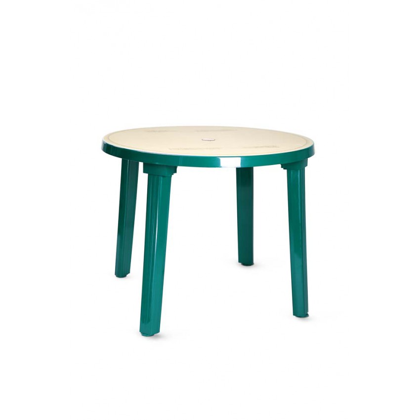Пластиковый стол «PL круглый с рисунком» зелёный
