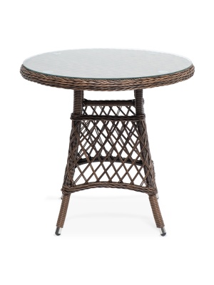 "Эспрессо" плетеный круглый стол, диаметр 80 см