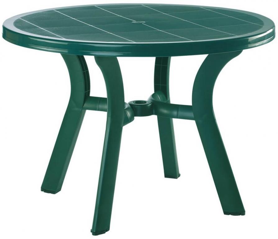 Стол пластиковый обеденный, Truva, Ø1050х720 мм,  зеленый