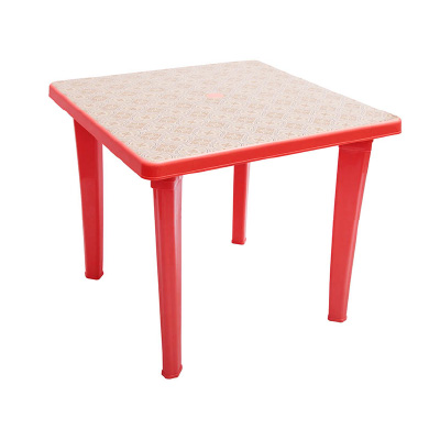 Стол пластиковый "EL квадратный с рисунком" красный