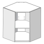 Шкаф навесной угловой 610х610х720 + фасад БЕРГЕН белый премиум